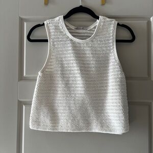 Everlane Ivory Open-Knit Tank Top | Size Medium